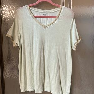 Gold trimmed mint green tee